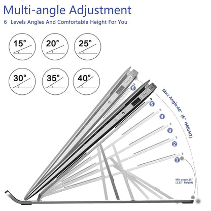 Premium Aluminum Laptop Stand – Lightweight, Adjustable & Portable