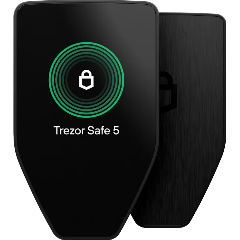 Trezor Safe 5 hardware wallet with colour touchscreen